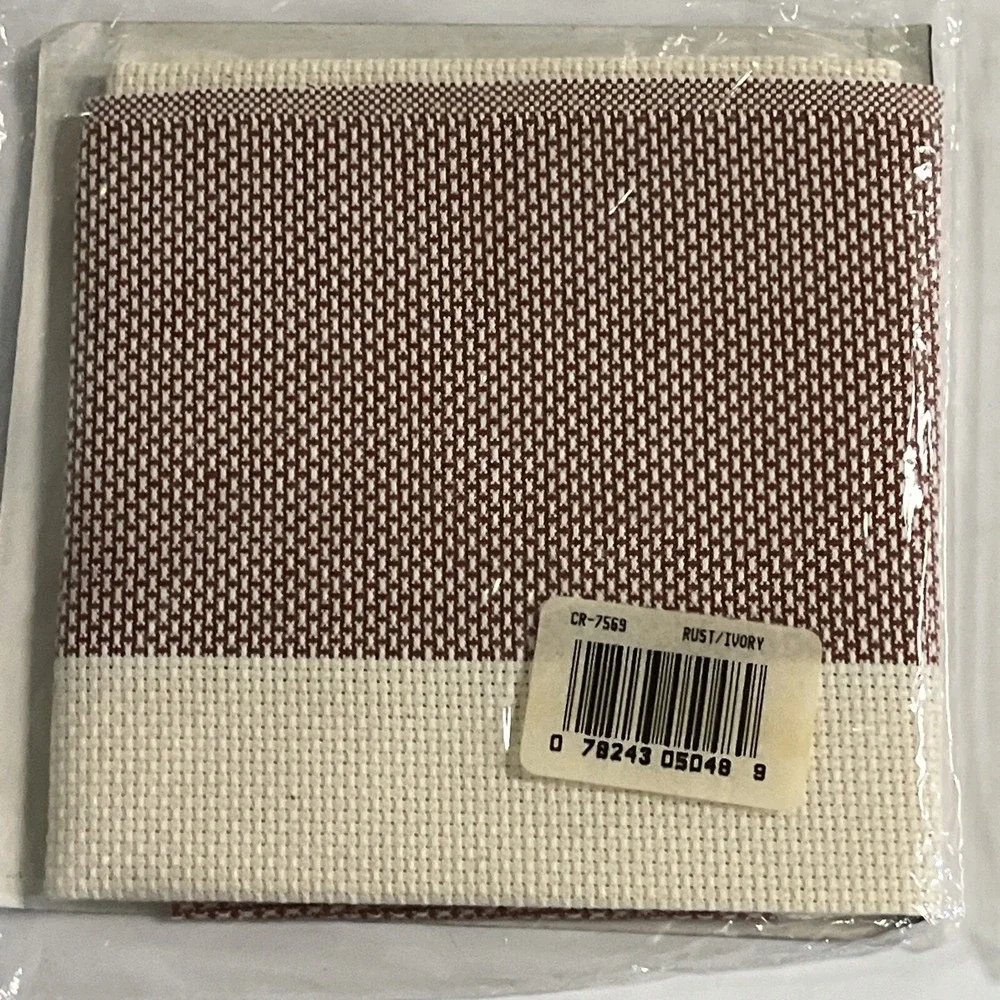 Cross Stitch Charles Craft Hopscotch Tartan Plaid 2pc Lot Fabric Aida 14ct 15x15